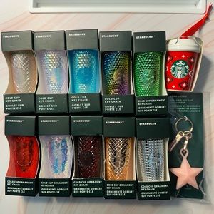 COPY - Starbucks NIB Cold Cup Tumbler Studded and Jeweled Keychain/Ornaments